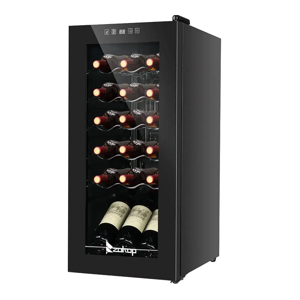 18 Bottle 1.8Cu.Ft Compressor Wine Cooler Refrigerator with Temperature Control for Home Bar, 115V 60Hz Black 52L, Customized