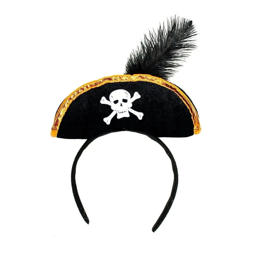

Halloween One Piece Pirate Hat Skull Headband Pirate Captain Headband Stage Performance Headpiece