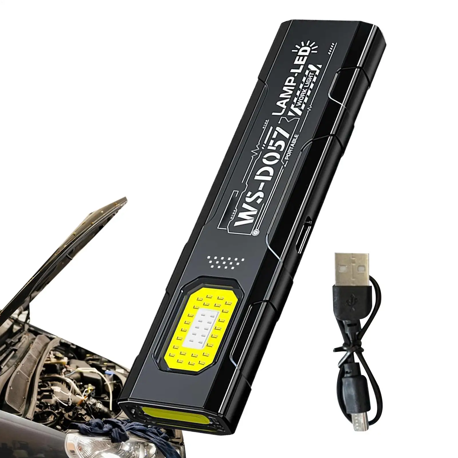 LED COB Flashlight Type C Rechargeable 800mAh Portable Mini Torch Pocket Lantern Flood Work Light With Magnet For Emergency
