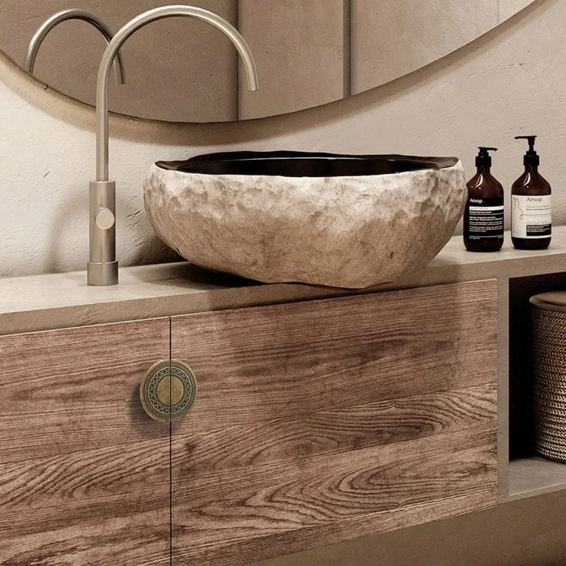 مقابض الخزانة لخزانة المطبخ، مقبض الحمام، الأجهزة، النحاس العتيق، التصميم الإبداعي، كوب مسطح عتيق، درج يسحب #4