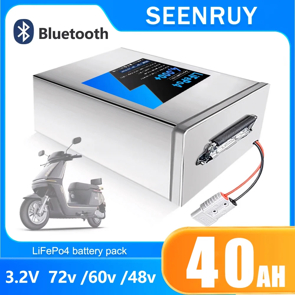 

SEENRUY 3,2 В LiFePo4 аккумулятор 40 Ач 48 В 60 В 72 В с 50 А BMS для трехколесного велосипеда мотоцикла литий-железо-фосфатный