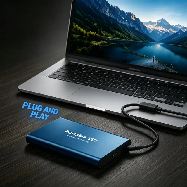 1TB External SSD Portable Hard Drive USB 3.0 Type-C Fast Storage Plug Play for Laptop Mac PC Student Daily Use 4