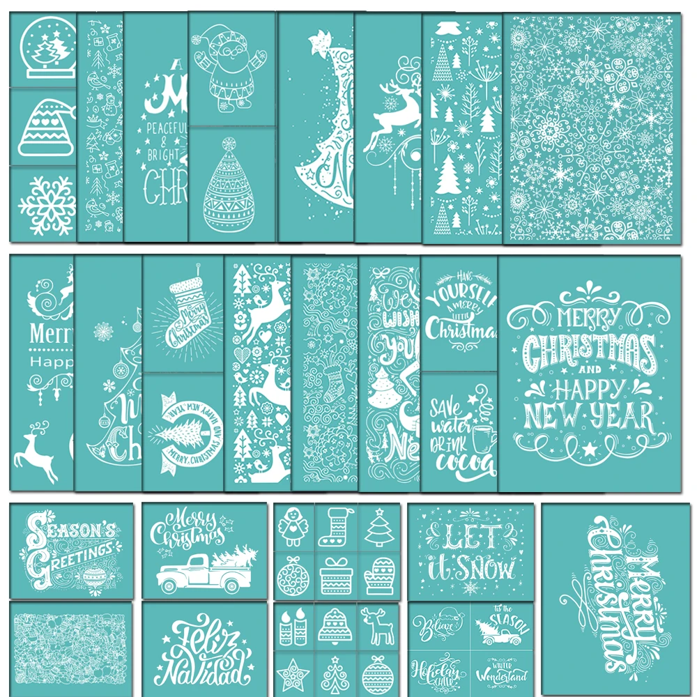 

Christmas Let it Snow Reusable Silkscreen Stencil For Furniture Accents Clothing Use Easy Transfer DIY Crafts Printing Tool