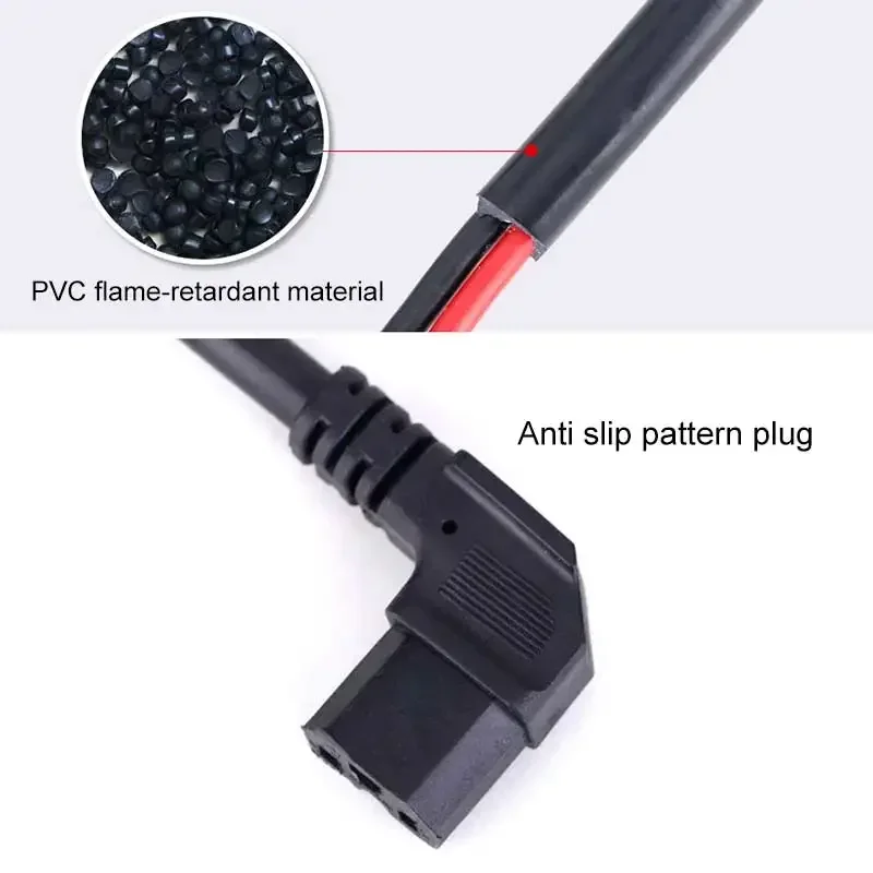 1.5/2.5 Square Electric Tricycle Battery Power Supply Elbow Cord E-Bike Battery Male/Female T-shaped 3Pin Connector Plug Socket