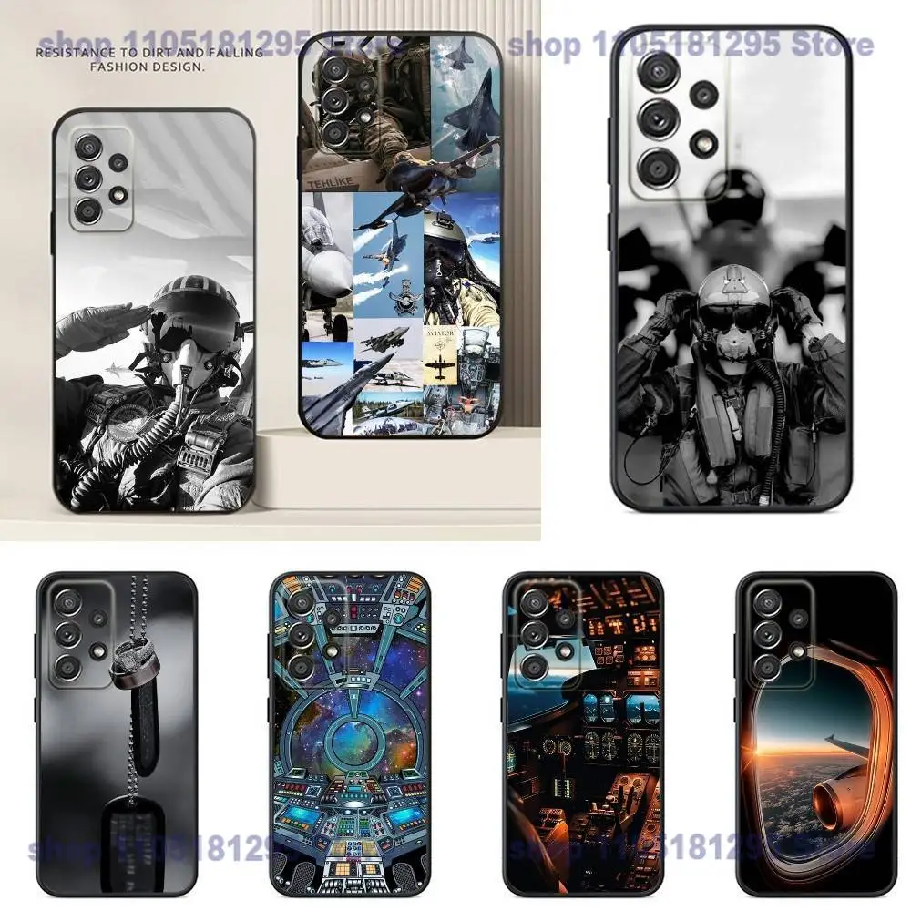 

Aviation Aeroplane Pilot Cockpit Phone Case For Samsung S25,24,23,22,21,20,Ultra,10,10E,Plus Note20 Black Case