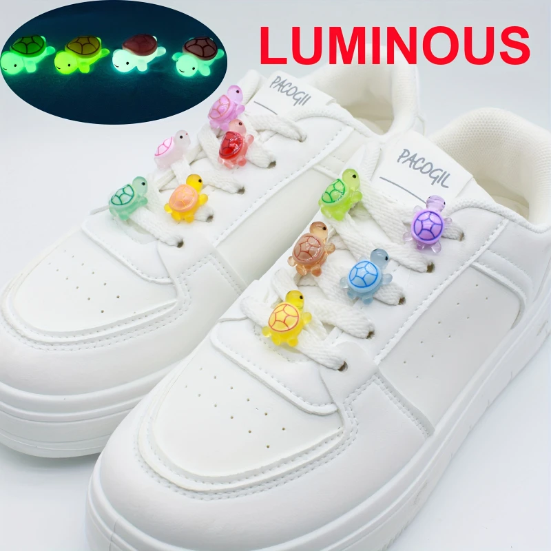 

Fashion 10pcs Set of Multicolor Cute Mini Luminous Turtle Shoe Lace Buckles DIY Decoration Holiday Xmas Party Gifts Favors