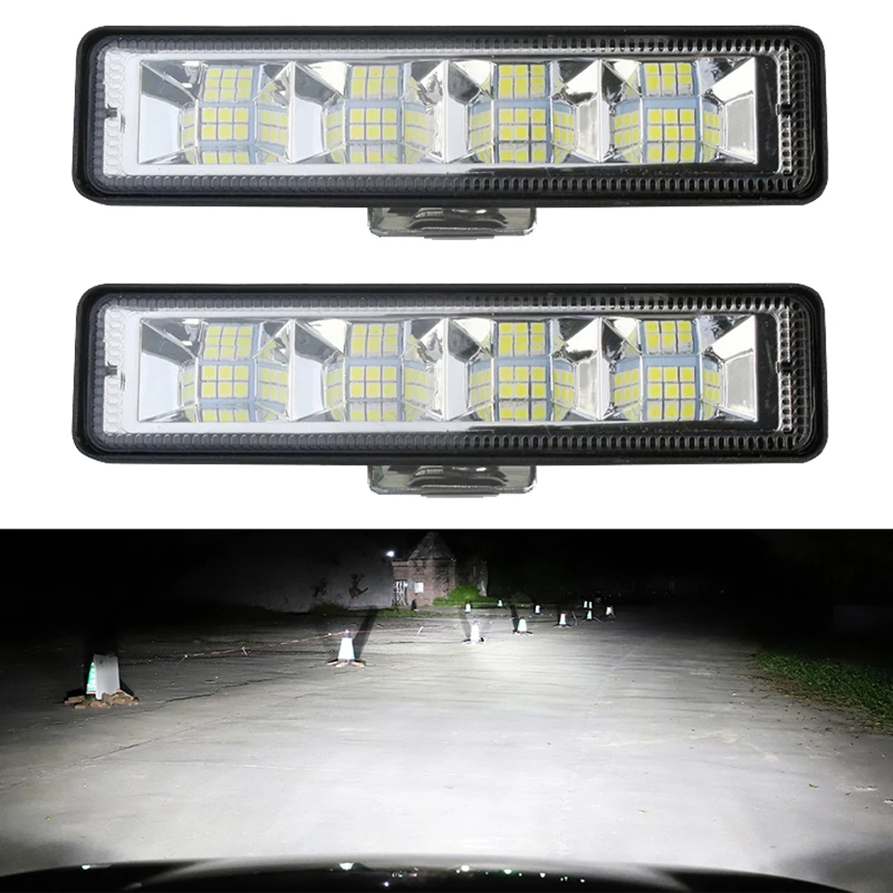 Listwa LED światło halogenowe 18W samochodowe światło robocze listwa LED 4x4 24 Led Bar roboczy Offroad SUV ATV ciągniki siodłowe koparka Led Combo