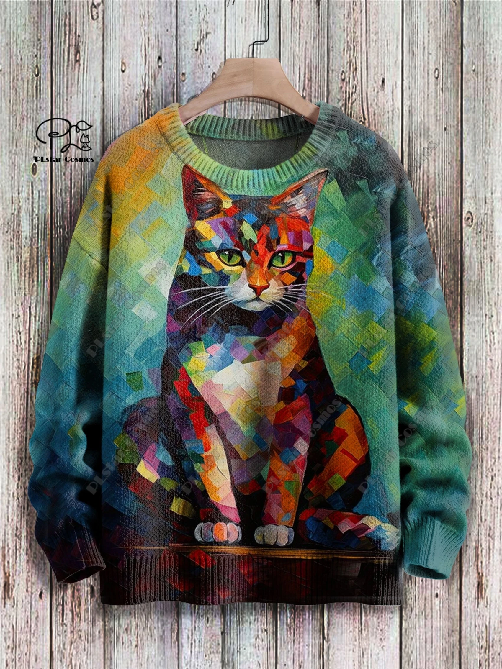 Plstar Cosmos Nieuwe 3d Geprinte Dieren Serie Schattige Kat En Hond Cheetah Patroon Lelijke Trui Winter Straat Casual Unisex