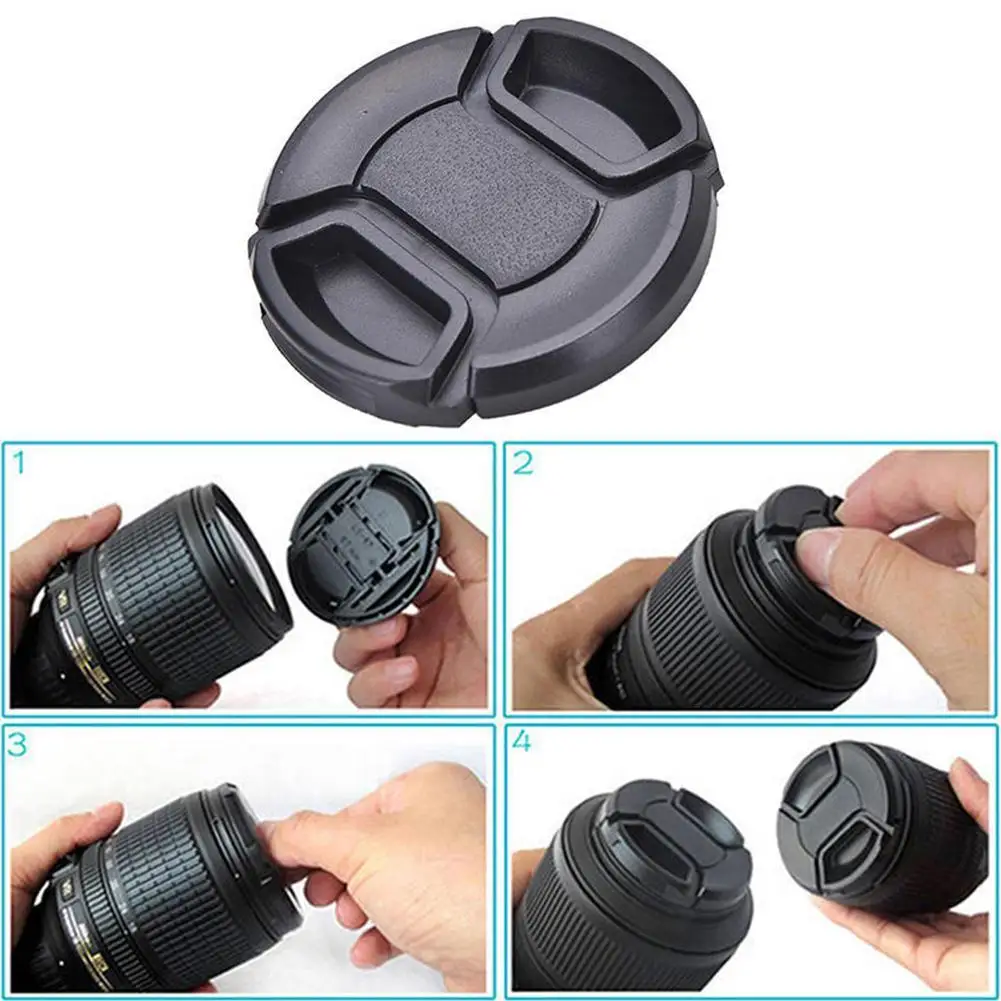 49mm Camera Front Lens Cap Protection Cover With Anti-lost Rope For Canon Nikon Snap-on Front Cover Accessories
