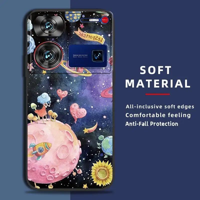 

Водонепроницаемый грязеотталкивающий чехол для телефона ZTE Nubia Z60, ультрамягкий чехол, прочный противоударный, милый, защитная задняя крышка
