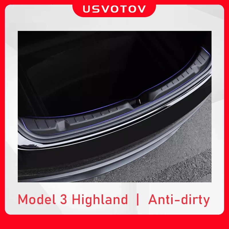 

Для Tesla Model 3 Highland 2024 2025 Защитный коврик для порога багажника, коврик для грузового порога, полоса против царапин, органайзер, автомобильные аксессуары