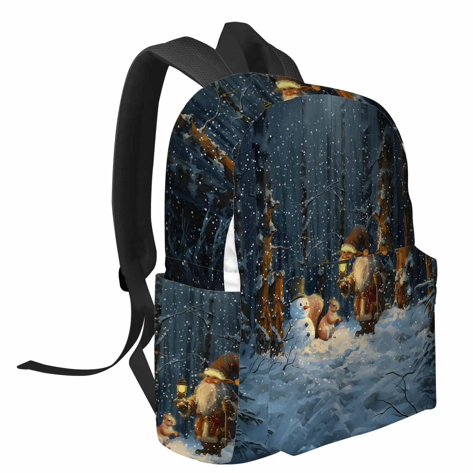 Christmas Tree Forest Night Scene Backpack School Bags for Teenagers Students Laptop Bag Women's Casual Travel Backpack