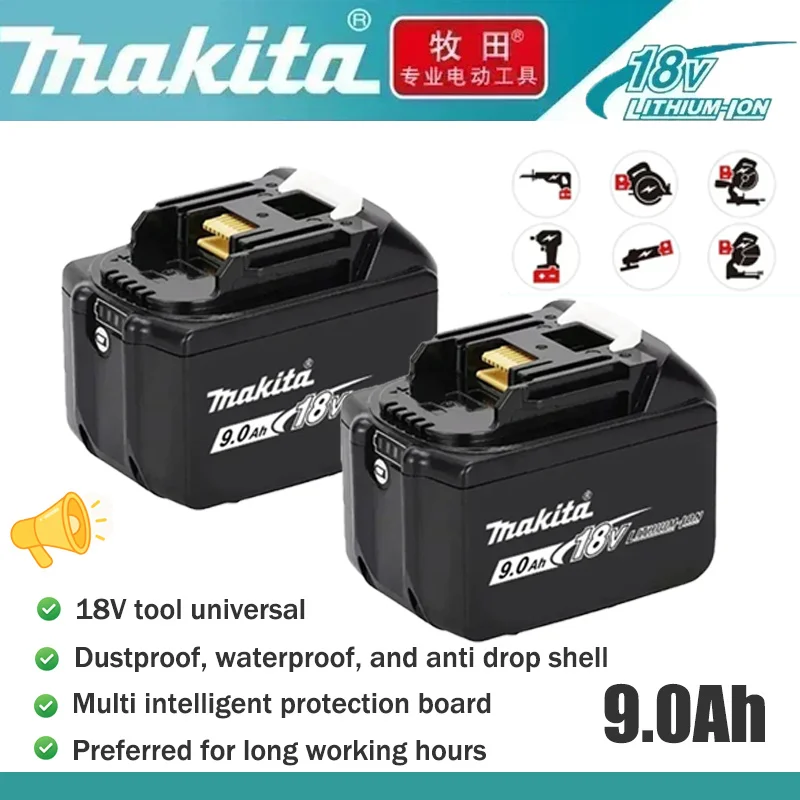 18V Makita battery,9.0Ah Long term continuous homework,Universal 18V tool for all fields,can replace BL1860B BL1850B LXT400⭐⭐⭐⭐⭐