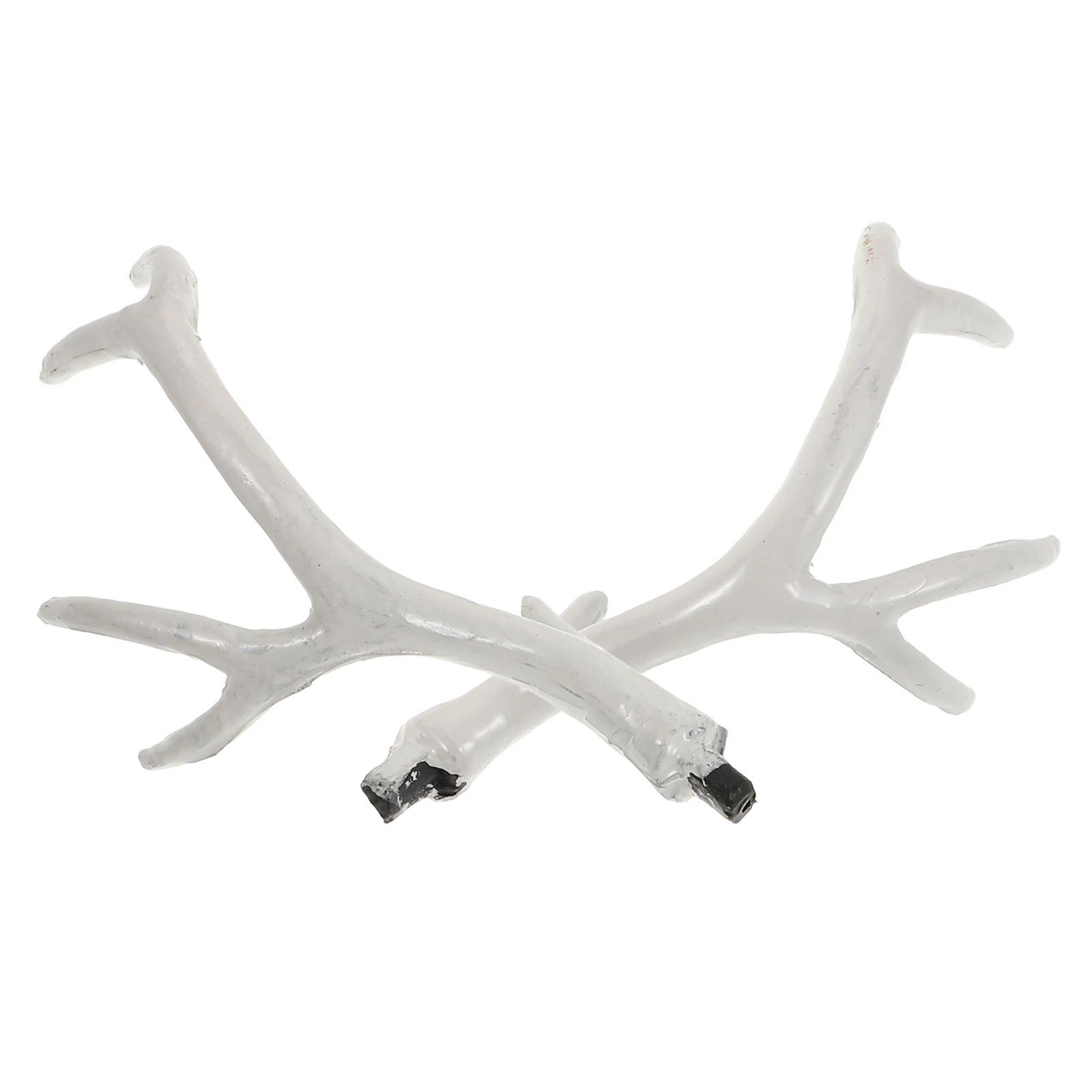 

1Pair White Deer Antlers Realistic Christmas Photography Props Ideal for DIY Cosplay Holiday Party Decorations 17cm