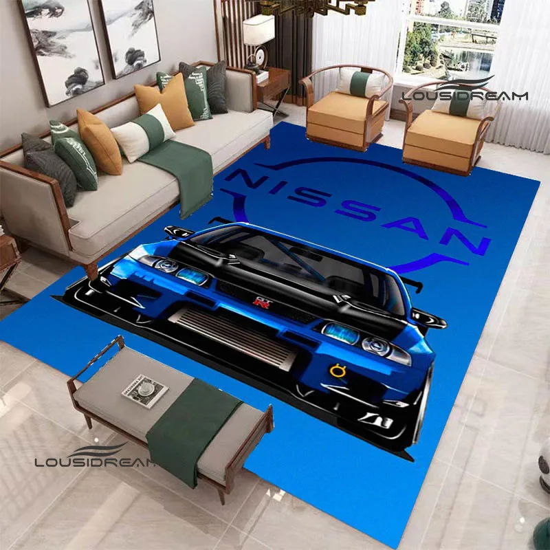 GTR racing retro printed carpet living room bedroom carpet balcony bathroom non-slip door mat photography props birthday gift