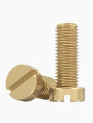 GB65 DIN84 ISO1207 Copper Slotted Cheese Head Screws Slotted Grooving Screw Brass M2-M8