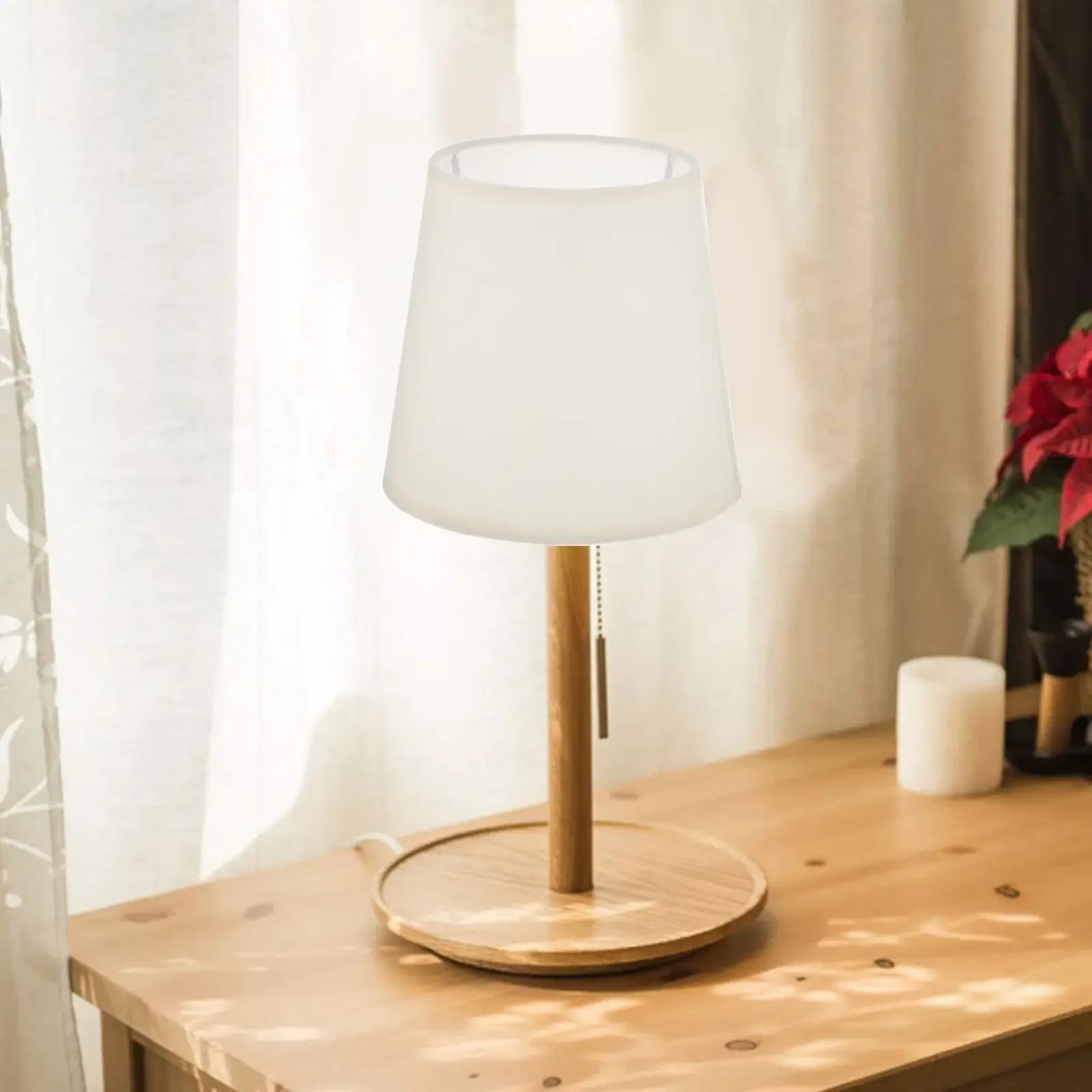 1Pcs Simple Elegant Lamp Shade Cover for Ceiling Light Wall Lamp E14 Screw on Replacement PVC Metal Material Warm Natural