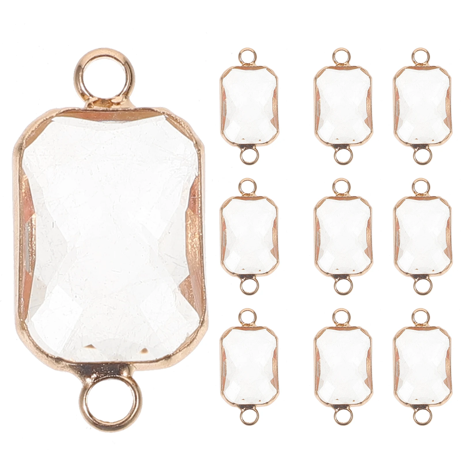 

10 Pcs Necklace Charm Connectors Jewelry Charms Bracelet Transparent for Necklaces Glass Links Man