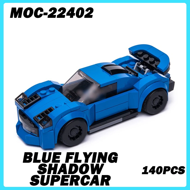 MOC-22402 Car Series Blue Flying Shadow Supercar Building Block Model Ideal Enthusiasts Easy Get Started, High-quality 140PCS