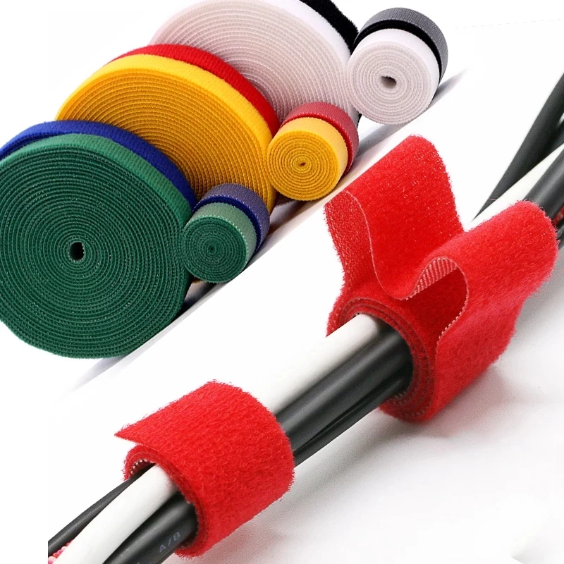 25/50yard 1cm 1.5cm 2cm Roll Reusable  Strap Tie Back To Back Hook Loop Cable Ties Home Kitchen Nylon Fastener Accessorys