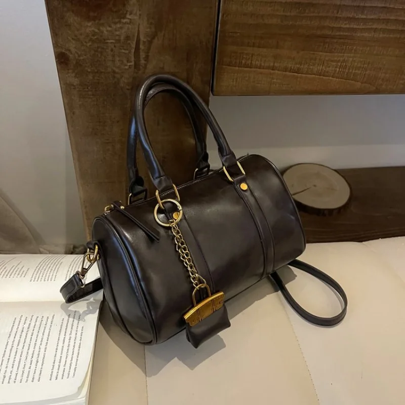 

Foldable Travel Leather Tote Bag - Lightweight Women's Shoulder Purse With Waterproof Interior & Zip Pocket