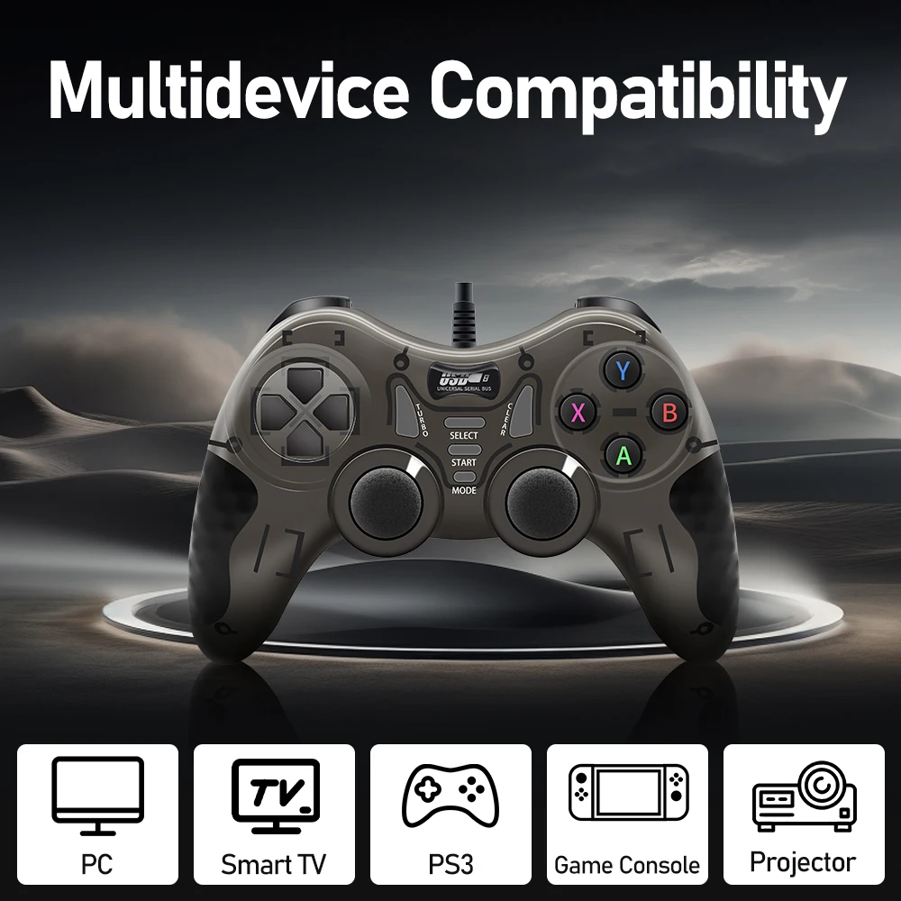 Wired Game Controller USB Vibration Gamepad Ergonomic design Zero Lag For Steam Game/PC/Smart TV/PS3/Game Console/Projector