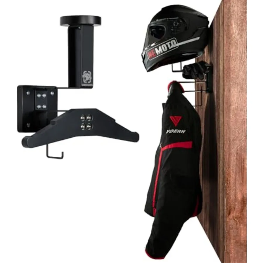 

Motorcycle Helmet Holder Wall Mount Tactical Gear Holder with Helmet Stand and Plate Carrier Hanger Solid Wood Wall Rack Organi