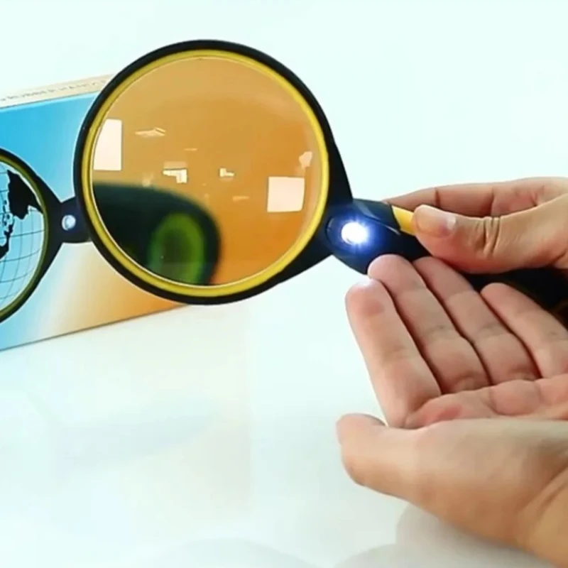 يده 5x التكبير البصري المطاط مقاومة للصدمات قبضة شاشة الهاتف المكبر نظارات مكبرة مع أضواء LED العدسة #3