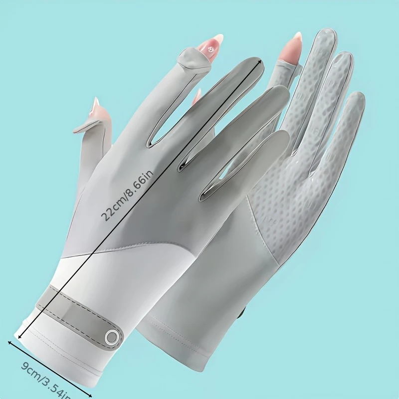 Fashion Anti-UV Ice Silk Gloves Breathable Touch Screen Mittens Non Slip Sunscreen Gloves Women