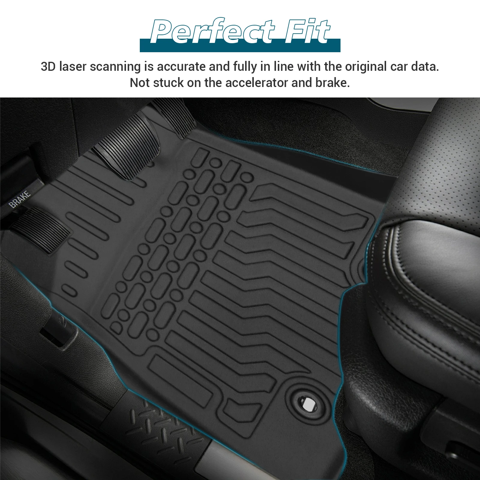 TPE Rubber Car Floor Mats For 18-23 Toyota Tacoma Double Cab NO FIT Access Cab