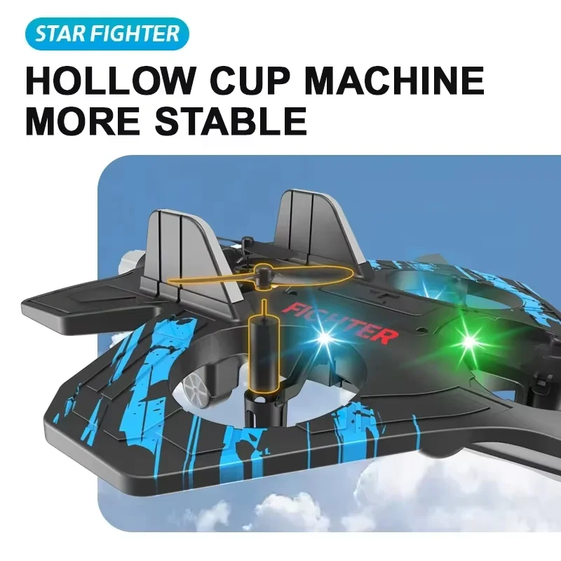 Helicóptero flotante UAV con control remoto, planeador de espuma eléctrico de 2,4G, acrobacias, con luces LED de colores, modelo de avión