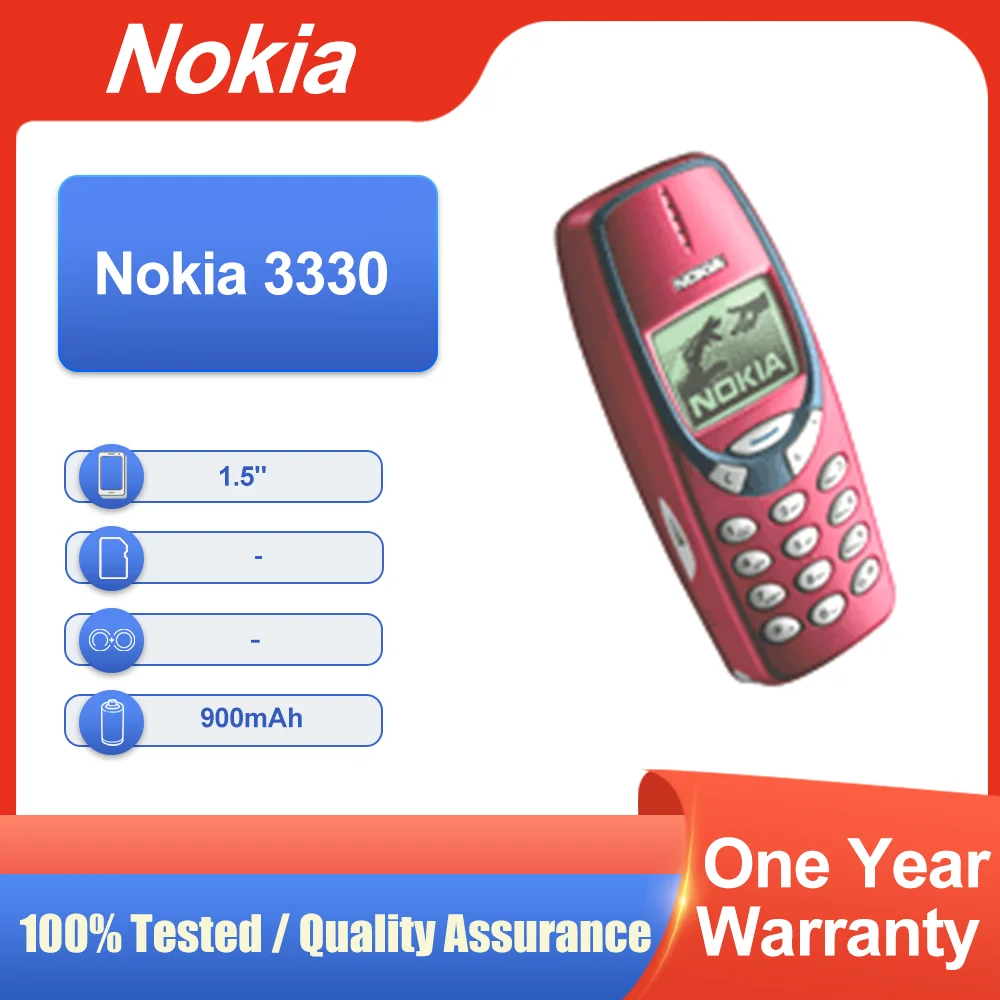 لوحة مفاتيح أصلية غير مقفلة Nokia 3330 ذات شريحة واحدة GSM 900/1800 مدخل نص توقع للهاتف المحمول لوحة مفاتيح متعددة اللغات مصنوعة في فنلندا