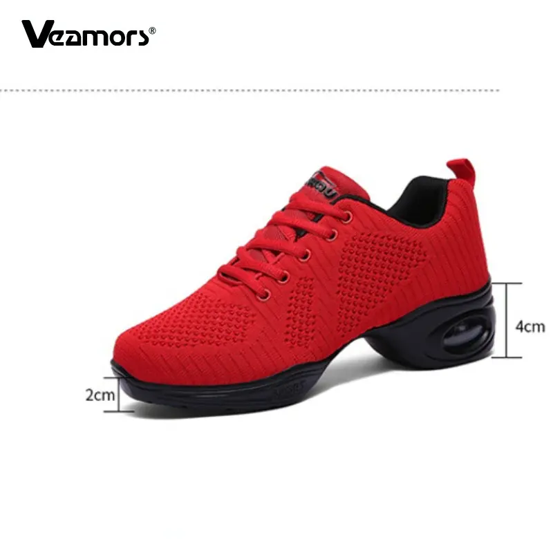 Women\'s Jazz Shoes Casual Sneakers Breathable Lady Soft Athletic Walking Dance Training Shoes Platform Zapatos De Mujer