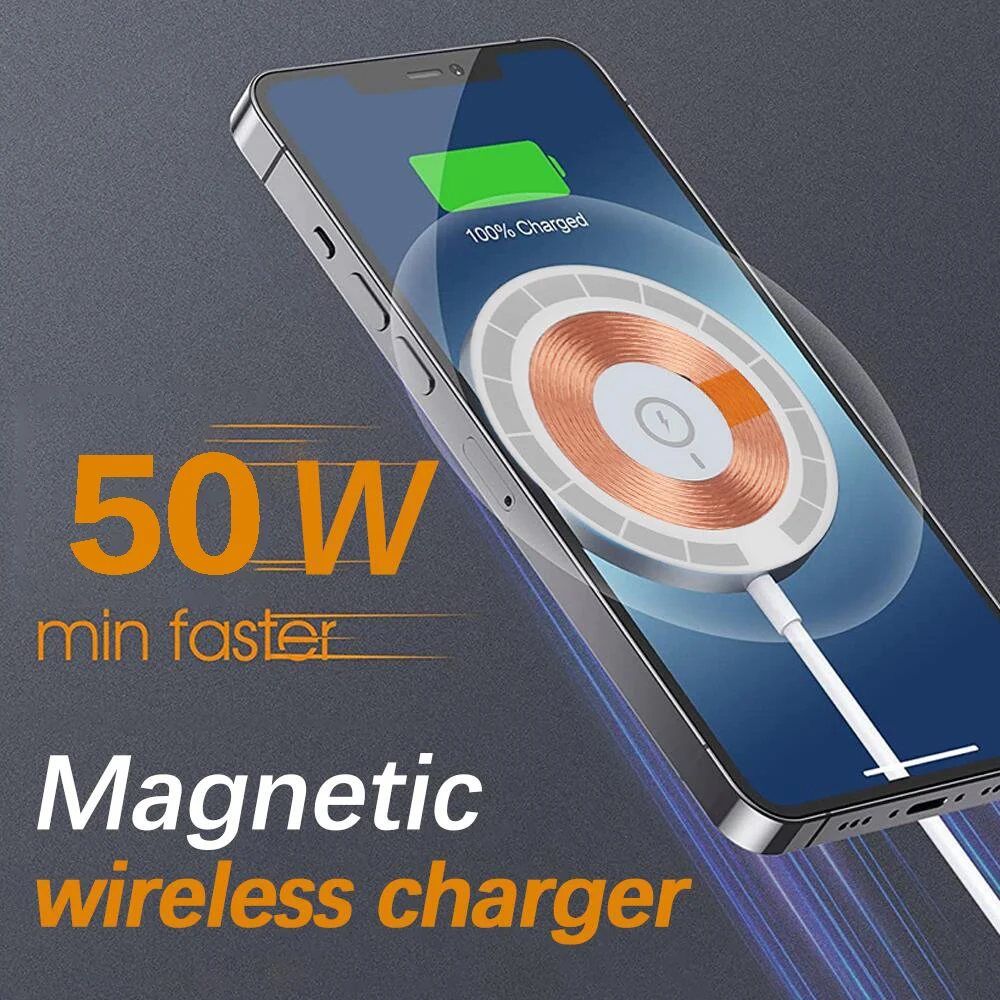 50W Magnetic Wireless Charger,Wireless Charging Pad for iPhone15 14 13/ Pro/ Pro Max/mini/12/12 Pro/12 Pro Max /12 Mini AirPod