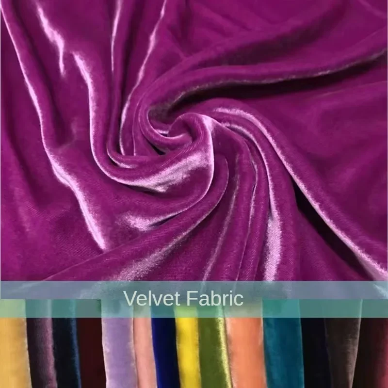 Silk Velvet Fabric Pure Color for Skirt Clothing Shirt Designer Handmade Diy Sewing Material Cloth By The Meter