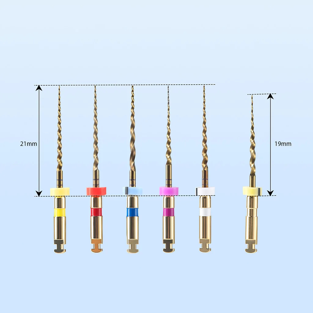 Dental Gold Flexible Feilen Endo Endodontische Wurzelkanal-Rotationsfeilen 21/25/31mm für Motoranwendung NiTi Zahnmedizinische Instrumente AZDENT – Detail 6