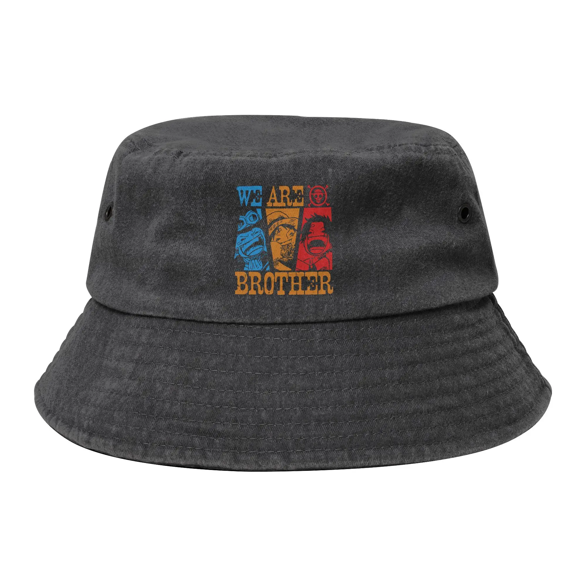 Picnic One Piece We are Brothers Bucket Hats Unisex Distressed Denim Hot Sun Hat  Bob Fishing Hats