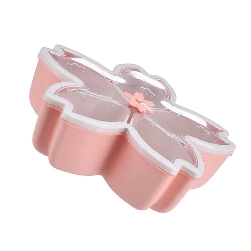 

1Pcs Snack Storage Box Pink Cherry Blossom Design Waterproof PP Material Home Kitchen Party Festival Food Tray