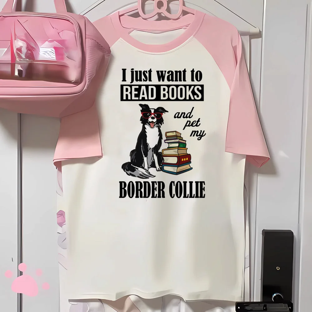 

Футболка Border Collie, женская одежда для активного отдыха, мягкие тканевые футболки, Женская японская комиксная Одежда Манга