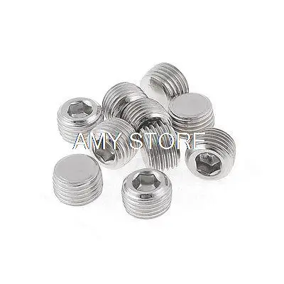 10pcs Silver Tone Air Pipe Fittings 1/4