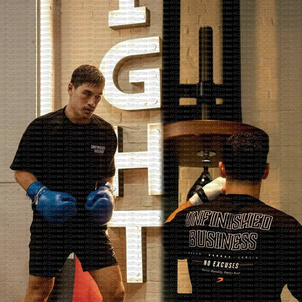 Men's Quick-Dry Sports T-Shirt Summer Breathable Fashion Letter Print Sweat-Absorbing Workout Shirt for Boxing Kids