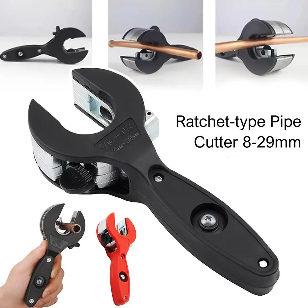 Tube Pipe Cutter 8-29mm Stainless Steel Copper Aluminium Ratchet Scissors Tube Cutter PVC/PU/PP/PE Hose Cutting Hand Tools