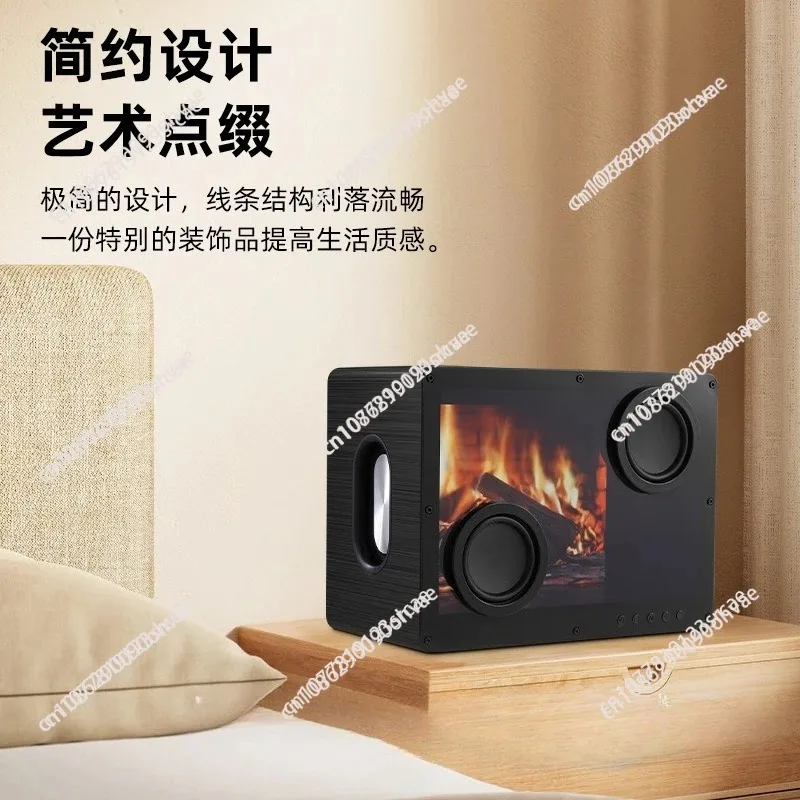 New transparent floating lyrics bluetooth speaker with tf card slot, background screen, wireless desktop portable audio system