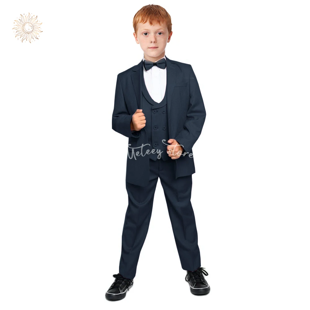 Jungen Blazer Weste Hosen Set Freizeit anzug klassische Kinder 3 Stück Sport mäntel Outfits Jungen Abend garderobe Jungen Anzug