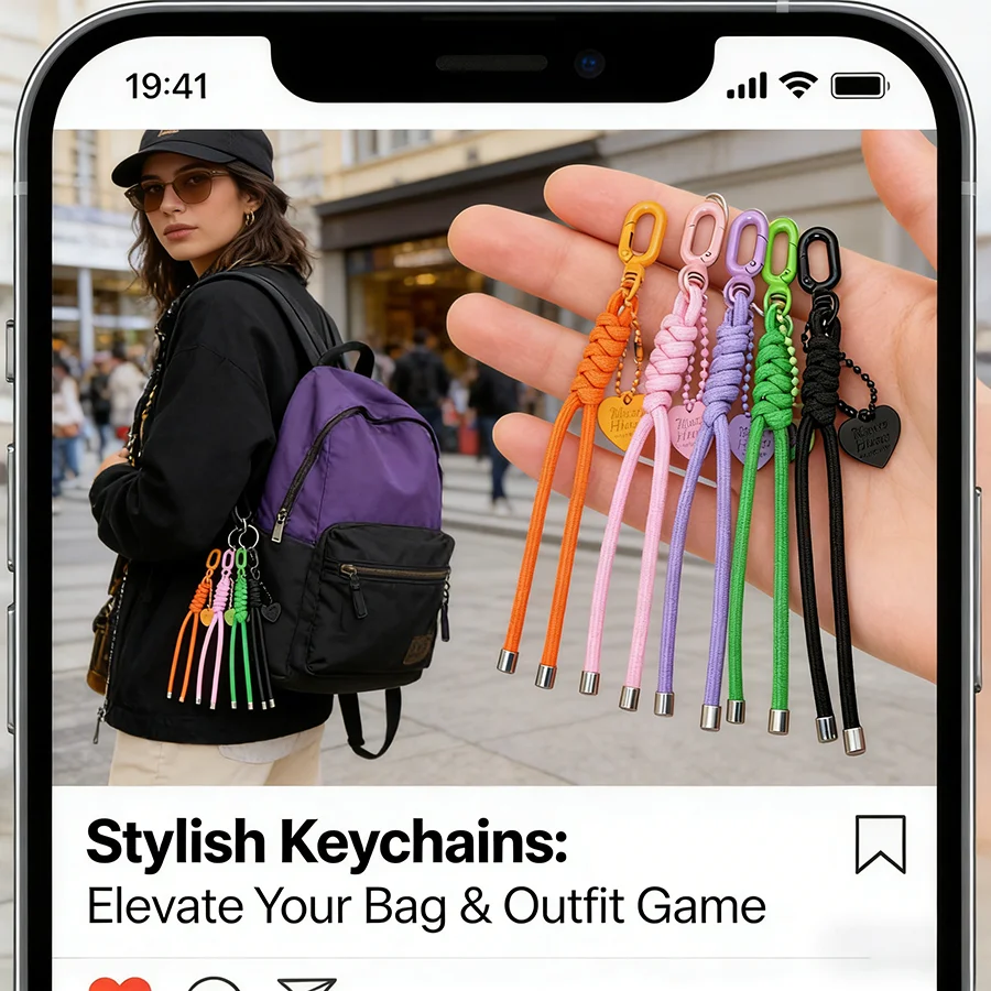 Noter Stylish Heart Keychain High Quality Paracord Handmade Braided Backpack Car Charm Pendant Decoration Rope Key Ring Unisex