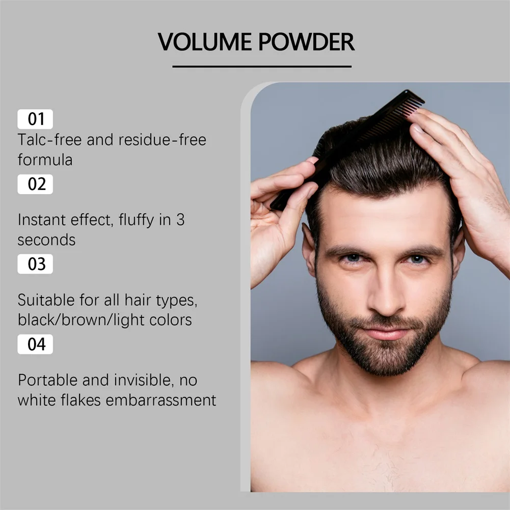 Mattifying Hair Styling Dust For Men Women 24-Hour Long-Lasting Hold Hair Styling Powder Portable Oil Control Fluffy Hair Powder