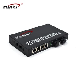 Full Gigabits 4 Port Poe Switch Support IEEE802.3af/at with 2 SC Fiber 20KM Poe Media Converter For Wireless AP IP Camera