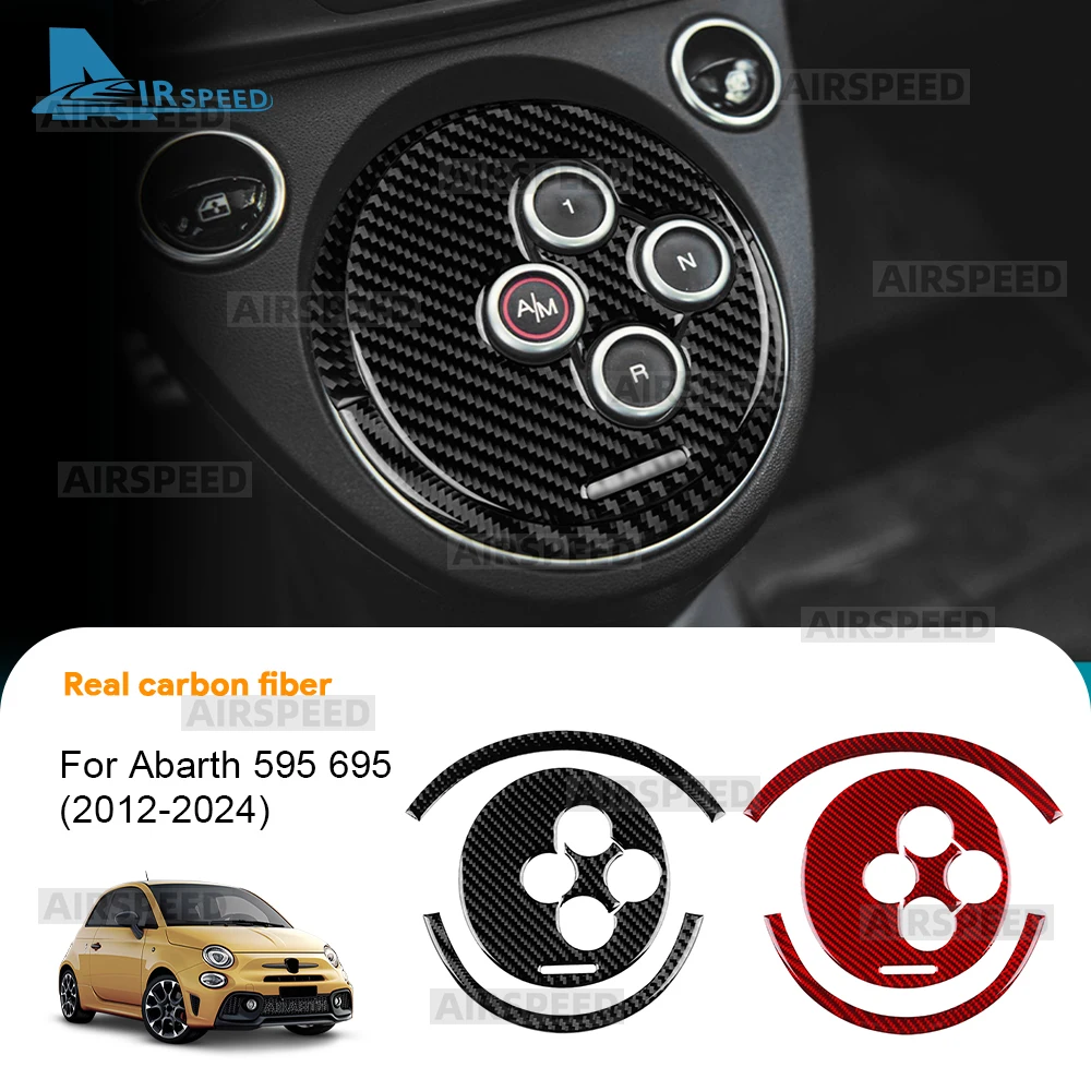 

Real Soft Carbon Fiber Sticker For Abarth 595 695 2012-2019 2020 2021 2022 2023 2024 LHD RHD Car AT Automatic Gear Shift Frame