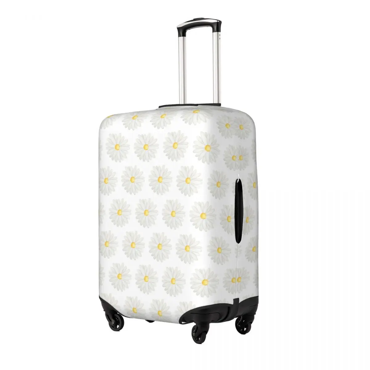 

Hand Painted One Little White Daisy Watercolor Suitcase Cover Protection Elastic Travel Luggage Protector Covers for 18-32 Inch