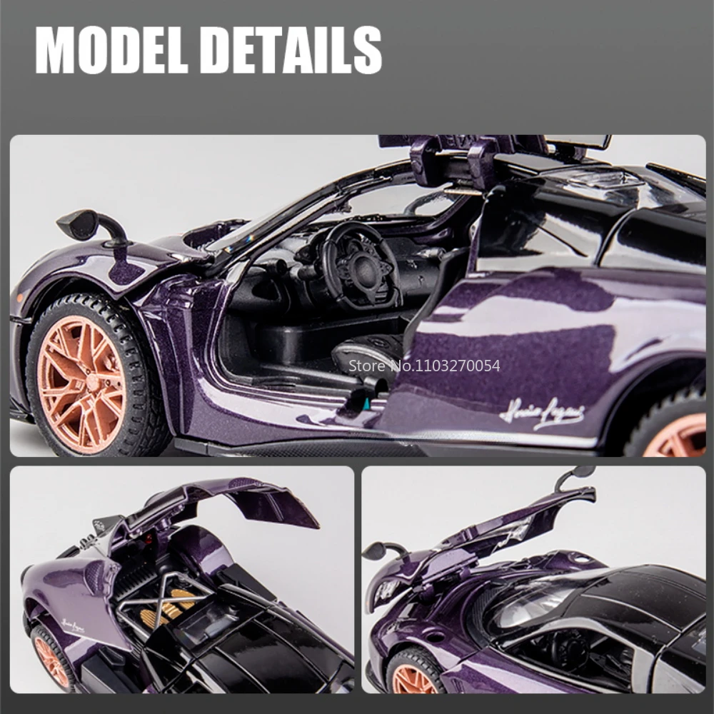 1/32 Pagani Huayra Dinastia Alloy Car Model Diecast Metal High Simulation Toy Vehicle Model With Sound Light Pull Back Kids Gift